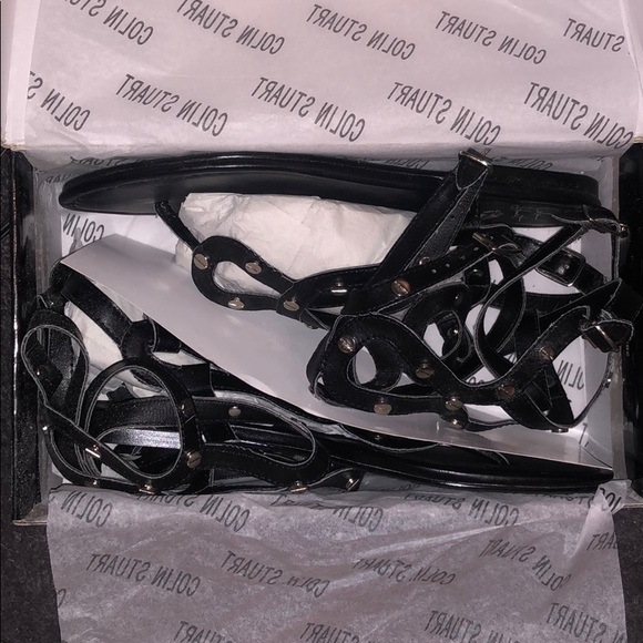 Colin Stuart Black Studded Convertible Sandals - Picture 4 of 7